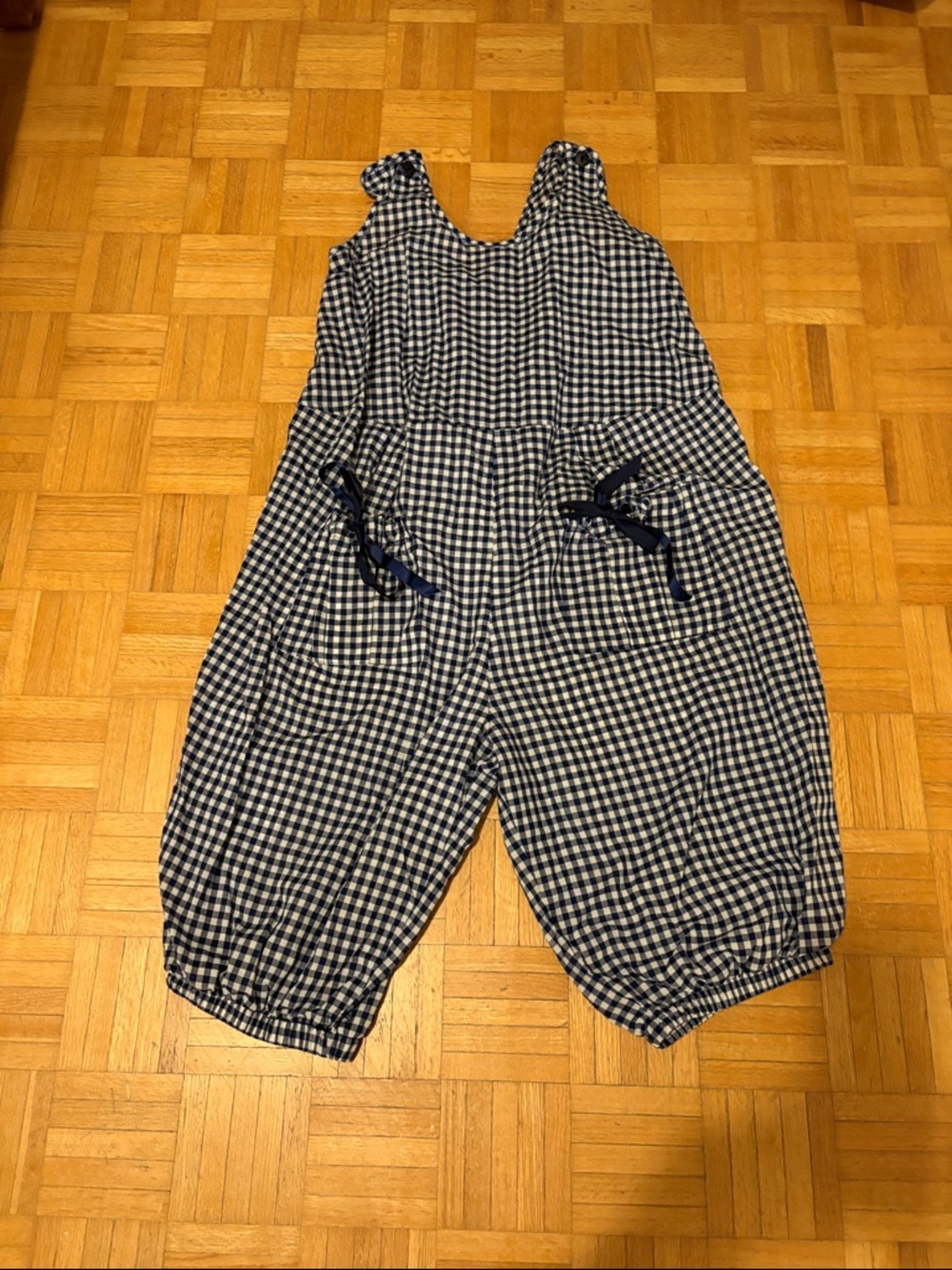 Shirley K Gingham Navy Cropped Jumpsuit